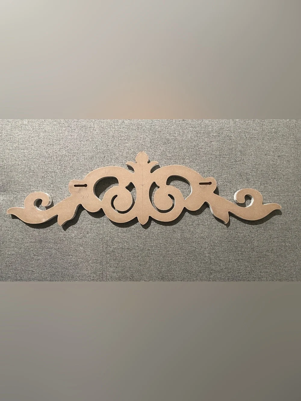 Decorative White and Tan Scroll Wall Accent - Unbranded